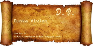 Dunka Vivien névjegykártya